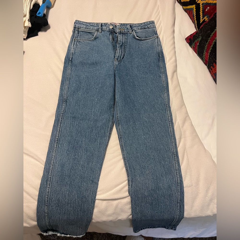 Wrangler high rise mom blue jeans
